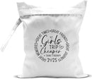 Girls Trip Gifts Wet Dry Bag, Beach Bag Wet Bag Favors, for Swimsuit Toiletry Travel Essentials For Women Aloha Bags, Beach Travel Gym Laundry bags for Dirty Diaper Swimsuit Gifts (White) by TinyTreasures Baby Boutique