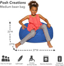 Posh Creations Bean Bag Chair for Kids, Teens, and Adults Includes Removable and Machine Washable Cover, Solid Royal Blue, 27in - Medium by TinyTreasures Baby Boutique