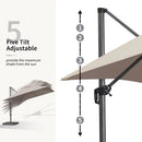 PURPLE LEAF 10 Feet Patio Umbrella Outdoor Cantilever Square Umbrella Aluminum Offset Umbrella with 360-degree Rotation for Garden Deck Pool Patio Taupe