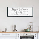 SRSZHIYUE Bless the Food Before Us Wall Sign Decor 32"×12" Christian Bible Verse for Farmhouse Rustic Kitchen Dining Room Framed Wood Scripture Religious Jesus Prayer Wall Art (Black) by CozyNest Decor