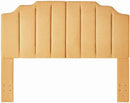 24KF Yellow Teddy Fabric Tufted for Queen Upholstered Headboard, Modern Vertical Channel Design Full Headboard with Stepped Silhouette Top Edge,6026-Q-Teddy Yellow by CozyNest Decor