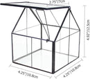 NCYP Mini Glass Geometric Terrarium with Lid - 4.25" x 4.25" x 4.92" Small House Shape Close Planter Pot for Succulents Plant - Handmade, Home Garden Office Tabletop Decor, Black (Terrarium Only) by GreenHaven Gardens