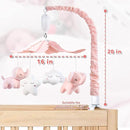 FEISIKE Crib Mobile for Girls Baby Mobiles with 3 Modes Digital Music Box（Turn Only, Music Only, Turn & Music, 35 Lullabies, Pink Elephant Nursery Mobile, Clamp Type, Pretty Box Packaging by TinyTreasures Baby Boutique