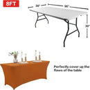 IVAPUPU 2 Pack 6FT Table Cloth for Rectangular Fitted Events Stretch Caramel Table Covers Washable Spandex Tablecloth Protector for Party, Wedding, Cocktail, Banquet, Festival by CozyNest Decor