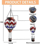 2PC Hot Air Balloon Solar Lantern with 2PC Shepherd Hook, Flickering Flame Hanging Solar Lanterns Outdoor Lights Waterproof Lanterns for Garden Patio Yard Party Decor (Wavy-Gray&Navy&Red) by GreenHaven Gardens