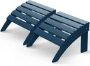 GreenVines Adirondack Ottoman Set of 2, HDPE All Weather Outdoor Folding Footrest, Plastic Adirondack Chair Footstool for Deck Backyard Patio Outside Poolside Porch Lawn, 19.7 inch Width, Blue by CozyNest Decor