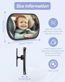 Baby Car Mirror for Backseat - Rear Facing Car Seat Mirror Safety for Infant Newborn - Easily Observe the Baby Move,Clear Wide View,360°Rotation, Secure, Shatterproof - Black by TinyTreasures Baby Boutique