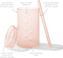 Olababy Clear View Silicone Training Cup with Straw Lid | Toddler Sippy Trainer 12mo+ | Unbreakable Water Drinking Cups for Kids 2yr+ | Baby Led Weaning & Feeding Supplies (Coral, 9 oz) by TinyTreasures Baby Boutique