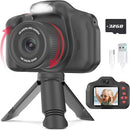Seckton Upgrade Kids Selfie Camera, Christmas Birthday Gifts for Boys Girls Age 3-12, Children Digital Video Cameras with Flash, 2.4" Screen Portable Camera Toy 4 5 6 7 8 9 Year Old Boys Girls-Black by TinyTreasures Baby Boutique