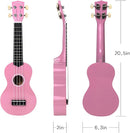 POMAIKAI Soprano Ukulele for Beginners, 21 Inch Ukulele Wood Toddler Guitar Small Hawaiian Ukalalee Starter (Pink) by TinyTreasures Baby Boutique