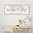comurdyo Give It To God And Go to Sleep Sign 32''×12'' Master Bedroom Above Bed Wall Decor Wood Framed Couple Large Farmhouse Guest Room Rustic Simple Over Bedside Wall Art Hanging Decor (White) by CozyNest Decor