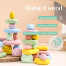 OESSUF 34PCs Stacking Rocks Balancing Stones Wooden Stacking Toys for Toddler Montessori Sorting Game by TinyTreasures Baby Boutique