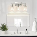 3-Light Bathroom Light Fixtures, Brushed Nickel Vanity Lights with Clear Glass Shades, Modern Bathroom Wall Lamp for Mirror Living Room Cabinet Bedroom Porch by CozyNest Decor