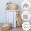 BEBE BASK The Original Scalloped Basket Set Of 2 – Small Scallop Basket - 15 x 10 x 6 In - Hand-Woven & Award-Winning - Elegant Wicker With Scalloped Edge Lid - Nursery Storage - (Natural) by GreenHaven Gardens