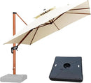 PURPLE LEAF 10ft Patio Umbrella with Base Outdoor Square Umbrellas Large Cantilever Umbrella Windproof Offset Heavy Duty Sun Umbrellas for Garden Deck Pool Patio, Cream by GreenHaven Gardens