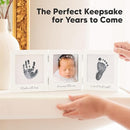 Inkless Baby Handprint and Footprint Kit for Newborn - Baby Footprint Kit, Newborn Keepsake Nursery Picture Frame,Dog Paw Print Maker, Personalized Gifts for New Mom,Showers & Registrys(White/Silver) by TinyTreasures Baby Boutique