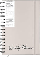 Undated Weekly Planner Notebook, A5 Hardcover Weekly to do List Notebook for Work with Goal & Habit Tracker - Spiral Beige by TinyTreasures Baby Boutique
