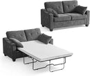 CHIC HOUSE Pull Out Sofa Bed, Full Size Sleeper Sofa, 2-in-1 Convertible Chenille Couch with USB Charging, Memory Form Couch for Living Room, Apartment & Small Space (Dark Grey, Chenille - Full) by CozyNest Decor