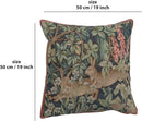 Charlotte Home Furnishings Decorative Tapestry Pillow Cover 19x19 in, Green Hares Couch Throw Pillow Cover, French Country Square Cushion Cases for Living Room Home Decor, Soft Cotton Jacquard Woven by CozyNest Decor