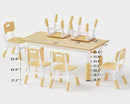 Brelley Kids Table and 6 Chairs Set, Height Adjustable Toddler Desk and Chair Set, Graffiti Desktop, Classroom/Daycare/Home, Children Multi-Activity Table for Ages 2-8 by CozyNest Decor