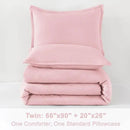 Litanika Pink Twin/Twin XL Comforter Set, 2 Pieces Girls Teen Kids Cute Soft Solid Bedding Comforter Set, All Season Bed Set (66x90In Comforter & 1 Pillowcase) by CozyNest Decor