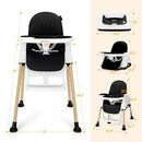 3 in 1 High Chairs, Convertible High Chair for Babies and Toddlers, High Chair with Foot Rest and Double Tray, Compact and Versatile, for Growing Kids, Black by TinyTreasures Baby Boutique