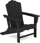 KINGYES HDPE Adirondack Chair, Classic All-Weather Adirondack Chair, Black by GreenHaven Gardens