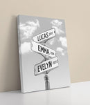 Personalized Family Street Sign Multi-Name Canvas Or Poster Wall Art, Street Sign Customized With Name, Best Gifts For Parents, Grandparents From Kids Daughter Son, Christmas Gift For Family