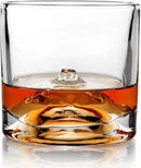 Mount Fuji Heavy Crystal Whiskey Glasses Gift Set of 2, Thick Freezable Bourbon Glass 1lb Each, Premium Whiskey Gifts for Men, Frozen Crystal Chills Cocktails, 10 oz by CozyNest Decor