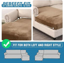 H.VERSAILTEX Velvet Stretch Individual Chaise Cover Sectional Couch Covers for L Shaped Sofa Both Left/Right Furniture Protector Seat Cushion Sofa Cover (1 Piece Chaise Cover, Camel) by CozyNest Decor