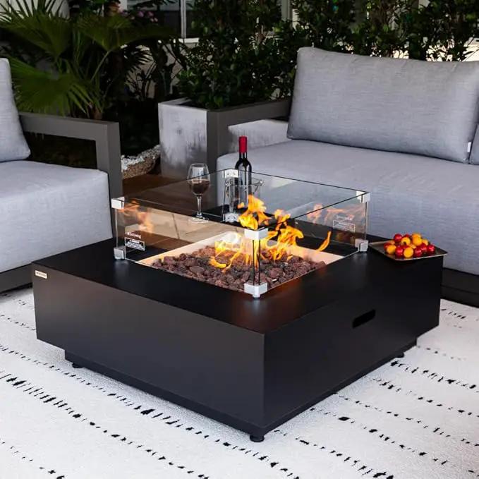 Ashton 36” Propane Fire Pit Smokeless Firepit Converts to Outdoor Gas Fire Pit for Outside Patio Firepit Table Includes Windscreen Rain & Tank Cover Lava Rocks Lid CSA Certified, photo 4 of 9