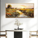 PHAOHUAXM Large Canvas Wall Art For Living Room Wall Decor For Bedroom Watercolour Painting Office Decoration Countryside Sunrise Scenery Wall Picture Home Decor Ready To Hang 30x60 In Wood Framed by CozyNest Decor