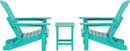 WO Home Furniture Adirondack Chairs Table Set of 3 PCS Outdoor Folding Chairs Side End Table Weather/UV Resistant for Lawn, Garden, Bon Fire, Balcony (Turquoise) by GreenHaven Gardens