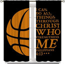 Basketball Blackout Curtains for Boy Girl Room Darkening Decor,Sport Theme and Motto Dark Background Bedroom Living Room Home Rod Pocket Thermal Insulated Window Curtain/Drapes Panel,42x63 Inch… by TinyTreasures Baby Boutique