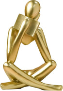Bookshelf Decor Thinker Statue - Abstract Style Thinker Sculptures Modern Aesthetic Figurine Decoration Statues for Home Decor-Right Thinking-Gold by CozyNest Decor
