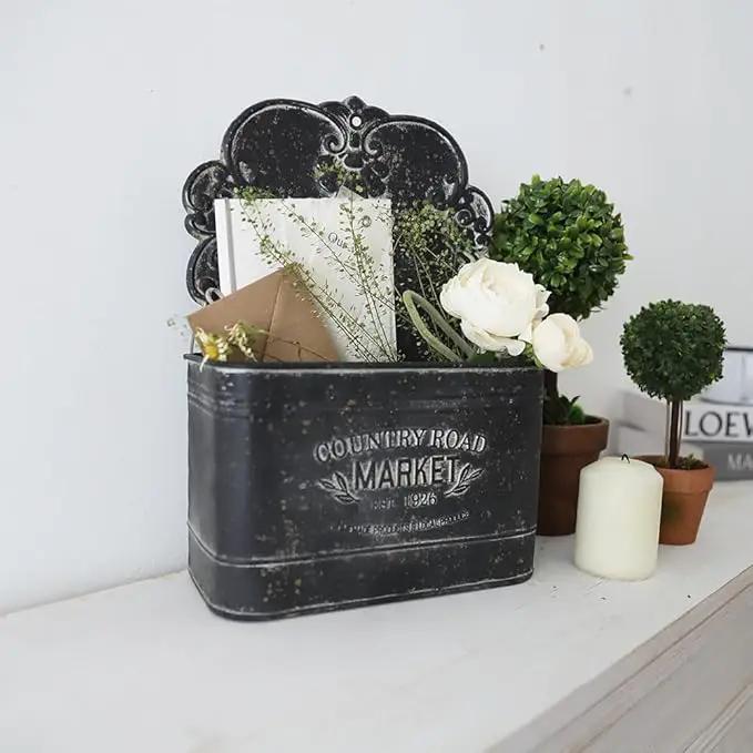 All Chic Black Wall Planter Metal Wall Planter Outdoor Wall Planter Wall Hanging Planter Rustic Wall Mount Planter Outdoor Indoor Wall Planter for Farmhouse Decor, photo 4 of 7