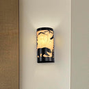 Black Wall Sconces,Bear Metal Yellow Parchment Rustic Wall Sconces,Farmhouse E26 Base Hallway Wall Light Fixtures,Industrial Wall Mount Lamp,Indoor Wall Lamps for Living Room,Bedroom,Bedside by CozyNest Decor