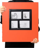 RECUTMS Photo Album 4x6 600 Pockets, Black Pages Leather Cover Large Capacity Picture Albums Holds 600 Horizontal and Vertical Photos (Orange) by TinyTreasures Baby Boutique