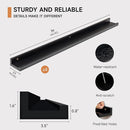 Picture Ledge Shelf for Wall, Floating Shelves Set of 4, 36 Inch Long Nursery Book Shelves for Toys Storage, Kids Bookshelf Wall Mounted for Books Photo Frames, Black by TinyTreasures Baby Boutique