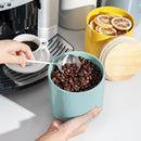 Sweejar Kitchen Canisters Ceramic Food Storage Jar, Stackable Containers with Airtight Seal Wooden Lid for Serving Coffee Bean, Flour, Tea, Cookies and More - 58 Fl Oz (Dark Turquoise) by CozyNest Decor