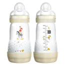 MAM Easy Start Anti-Colic Baby Bottle 9 oz, Medium Flow, Breastfeeding-Like Silicone Nipple Bottle, Reduces Colic, Gas, & Reflux, Easy-to-Clean, BPA-Free, Vented Baby Bottles for Newborns, 2+ Months by TinyTreasures Baby Boutique