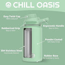 Chill Oasis Water Bottle | Compatible With Popular Flavor Cartridges | BPA Free, Leak Proof, Double-Walled Vacuum Insulated Stainless Steel, and Dishwasher Safe | Cold for 24 Hours (Sage, 12oz) by CozyNest Decor
