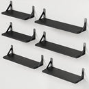 AMADA HOMEFURNISHING Wall Shelves Set of 6, Wood Floating Shelves for Decor, Rustic Farmhouse for Bedroom, Bathroom Storage, Book Shelves for Living Room, Black by TinyTreasures Baby Boutique