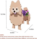 Brown Pomeranian Dog Planter Plant Pots,Cute Garden Dog Flower Planter,Dog Planters Birthday Gifts for Women,Office,Indoor/Outdoor Decor（9.45 * 6.65 * 12.13in） by GreenHaven Gardens