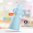 Special Supplies Honey Bear Straw Cup Long Straws, Squeezable Therapy and Special Needs Assistive Drink Container, Spill Proof and Leak Resistant Lid (Pack of 1 Bottle and 3 Straws) (Blue) by TinyTreasures Baby Boutique