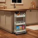 SunnyPoint Slim Rolling Storage Cart, 3 Tier Bathroom Storage Organizer Bathroom, Laundry Utility Cart (White) by CozyNest Decor
