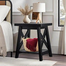 Black End Table, 2-Tier End Tables Living Room, Wood Side Table, Modern Side Table by CozyNest Decor