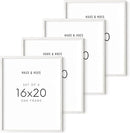 Haus and Hues Oak Frames Set of 4 - 16x20 Art Frames for Wall, Poster and Photo Display by CozyNest Decor