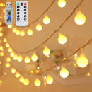 Globe String Lights 65.6 Ft. 120LEDs 8 Modes with Remote,USB Fairy Lights Plug in,Waterproof LED String Lights for Indoor Outdoor Bedroom Party Wedding Garden Christmas Tree Decor,Warm White by CozyNest Decor