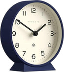 NEWGATE® M Mantel Echo Desk Clock | Modern Round Design | Navy Blue | Easy to Read Numbers | Contemporary Style for Desk, Table, Shelf or Bedside by CozyNest Decor